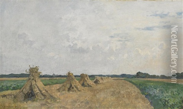 Felderlandschaft Im Spatsommer Oil Painting - Cornelis Vreedenburgh