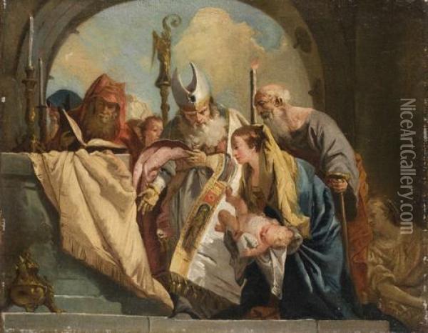 Presentazione Di Gesu Al Tempio Oil Painting - Giovanni Domenico Tiepolo