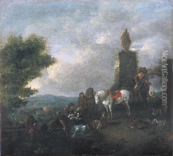 Odpoczynek Po Polowaniu Oil Painting - Pieter Wouwermans or Wouwerman