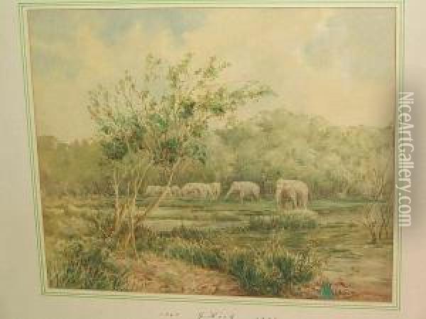 Elephants Drinking Oil Painting - Gottlieb Von Koch