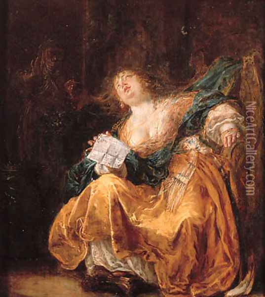 Lucretia Oil Painting - Nicolaes Knupfer