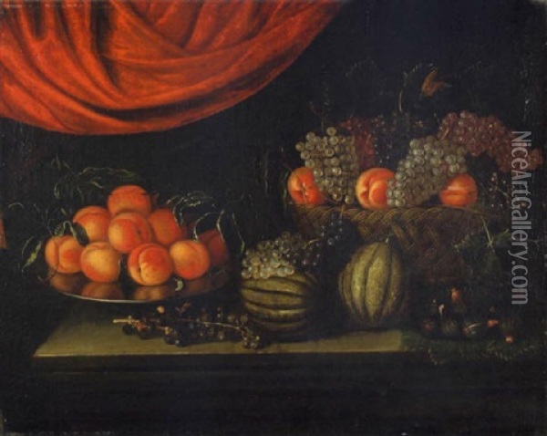 Nature Morte De Fruits Oil Painting - Jan Pauwel Gillemans the Younger
