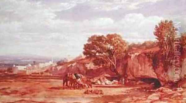 The Caravan at Rest Oil Painting - Prosper-Georges-Antoine Marilhat