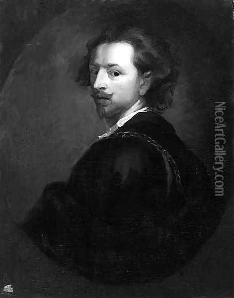 Self-Portrait Of The Artist, In A Painted Oval Oil Painting - Sir Anthony Van Dyck