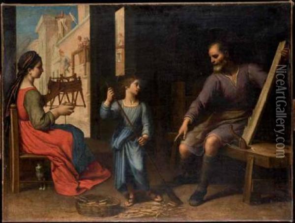 Sacra Famiglia Oil Painting - Domenico Cresti Il Passignano