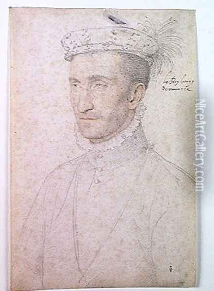 Henri II d'Albret (1503-55) Count of Foix and Bigorre, c.1550 Oil Painting - (studio of) Clouet