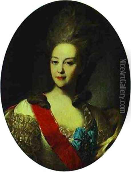 Portrait Of Countess Ekaterina Orlova 1779 Oil Painting - Fedor Rokotov