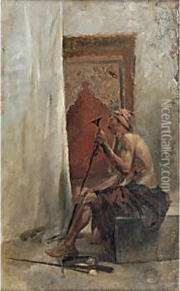 Scena Araba Oil Painting - Giuseppe Pogna