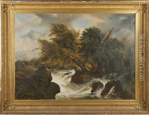 Raging Torrent Oil Painting - Edouard Delvaux