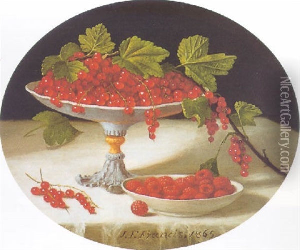 Currants In A Compote Oil Painting - John F. Francis