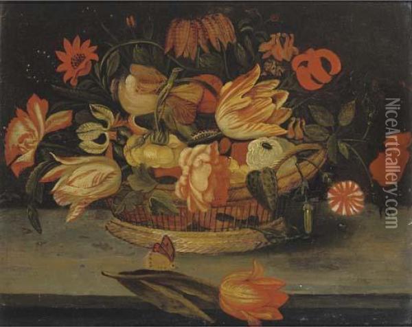 Roses Oil Painting - Balthasar Van Der Ast