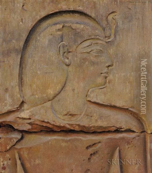 Painted Copy Of An Egyptian Relief: A Prince Oil Painting - Joseph Lindon Smith
