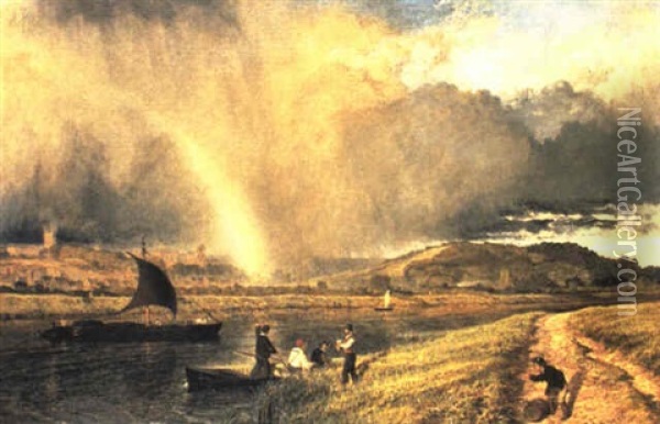 A Rainbow Oil Painting - Henry Thomas Dawson
