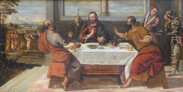 The Supper At Emmaus Oil Painting - Bonifazio de Pitati