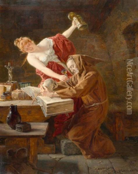 The Temptation Of Saint Anthony Oil Painting - Eduard Von Grutzner