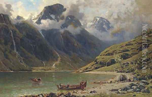 Naero Fjord Oil Painting - Henry Enfield