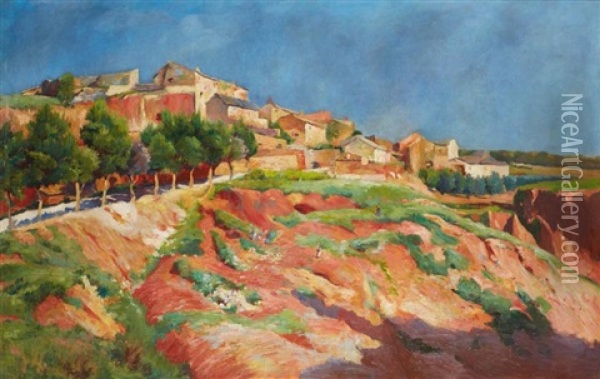 Roussillon-en-provence Oil Painting - Julien Gustave Gagliardini
