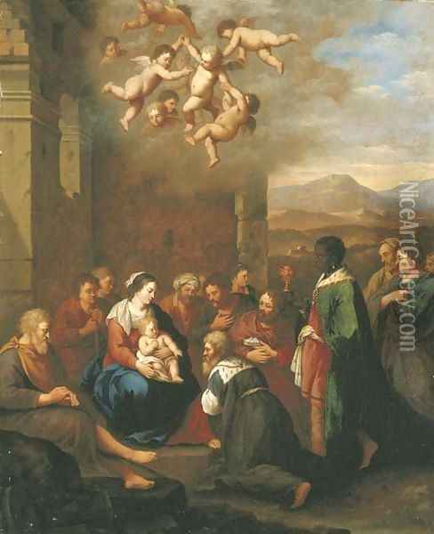 The Adoration of the Magi Oil Painting - Cornelis Van Poelenburgh