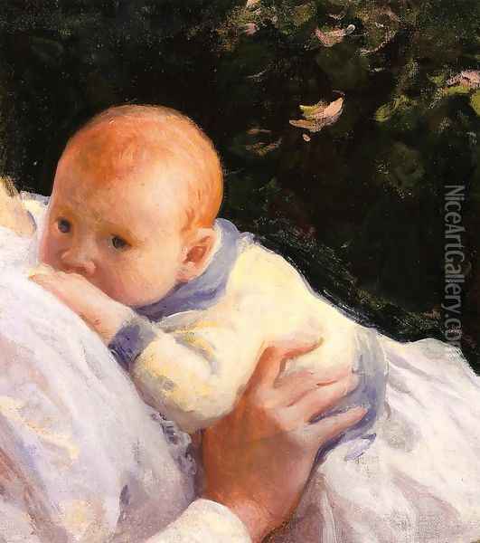 Theodore Lambert DeCamp as an Infant Oil Painting - Joseph Rodefer DeCamp