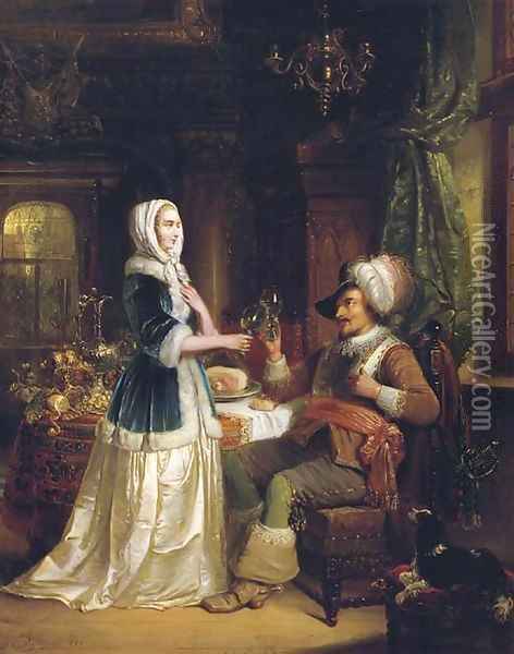 The toast Oil Painting - Hendricus Engelbertus Reijntjens
