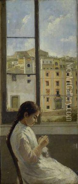 Sartina A Napoli Oil Painting - Marco De Gregorio