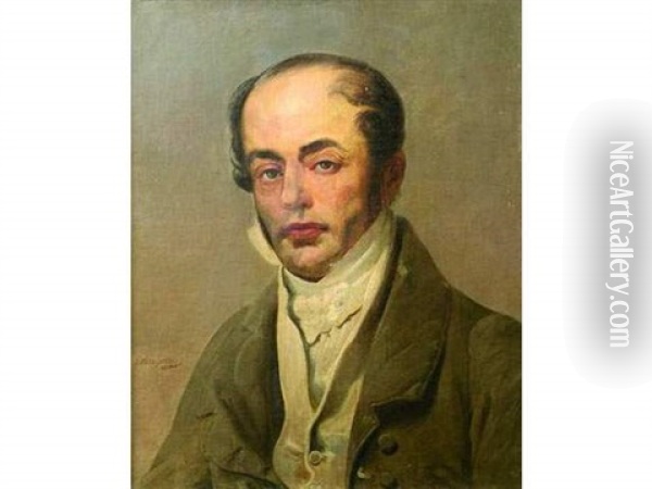 Portrait D'homme Oil Painting - Jean Baptiste Mauzaisse