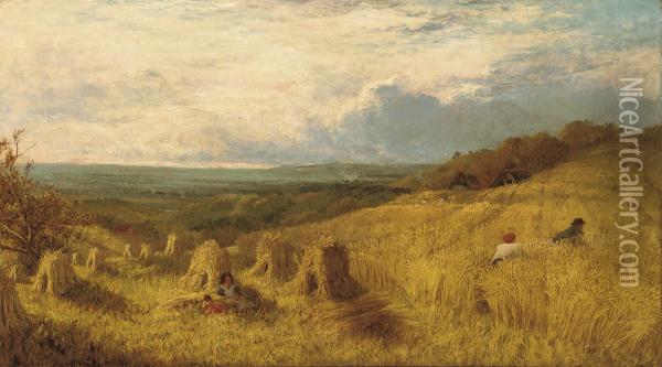 Gathering The Harvest Oil Painting - George Lucas