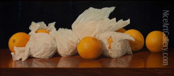 Valencia Oranges Oil Painting - William J. McCloskey