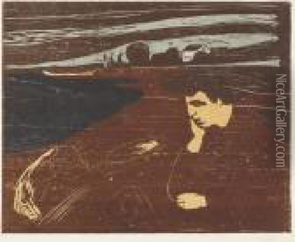 Melancholy Iii (w. 203) Oil Painting - Edvard Munch