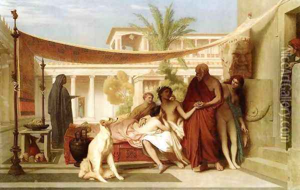 Socrates Seeking Alcibiades In The House Of Aspasia Oil Painting - Jean-Leon Gerome