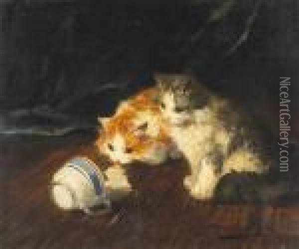 Spilt Milk Oil Painting - Alphonse de Neuville
