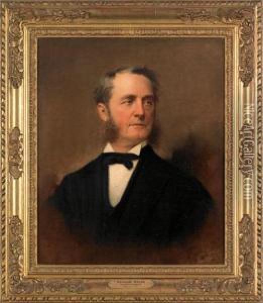 Portraitof William Welsh Oil Painting - Samuel B. Waugh