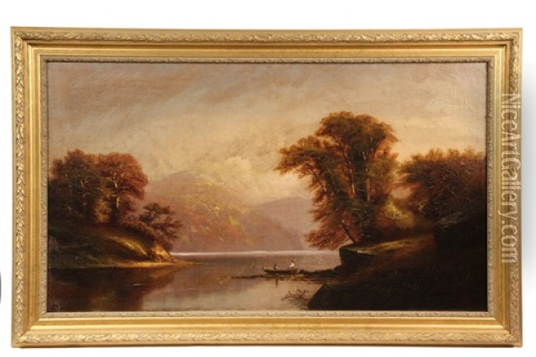 Susquehanna Ferry Oil Painting - Samuel P. Dyke