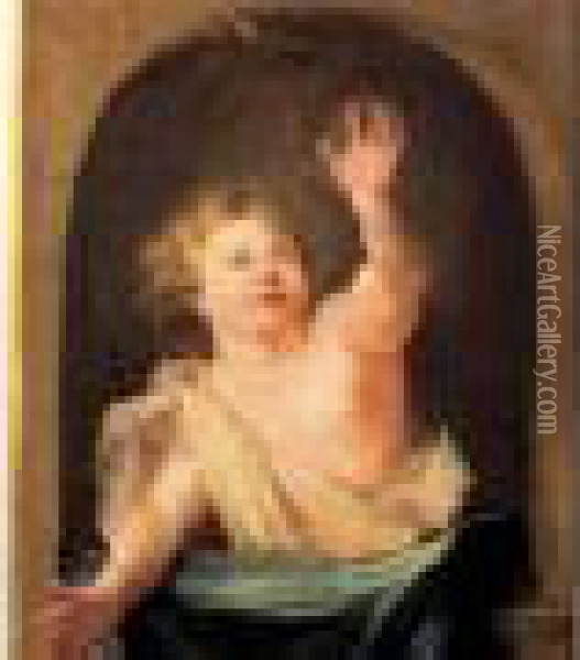 Portrait D'un Jeune Garcon Dans L'embrasure D'une Fenetre Laissant Echapper Un Serin Oil Painting - Charles-Antoine Coypel