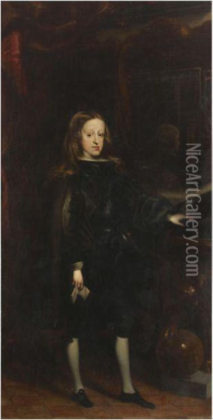 Portrait Of Charles Ii Oil Painting - Juan Carreno De Miranda