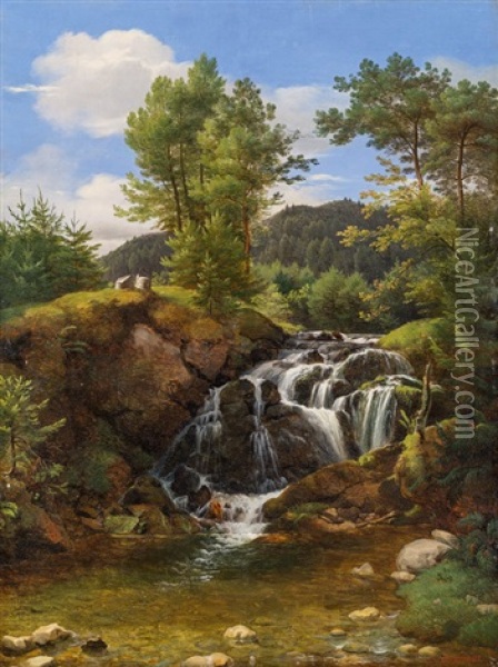 Mountain Brook Oil Painting - Marcus Pernhart