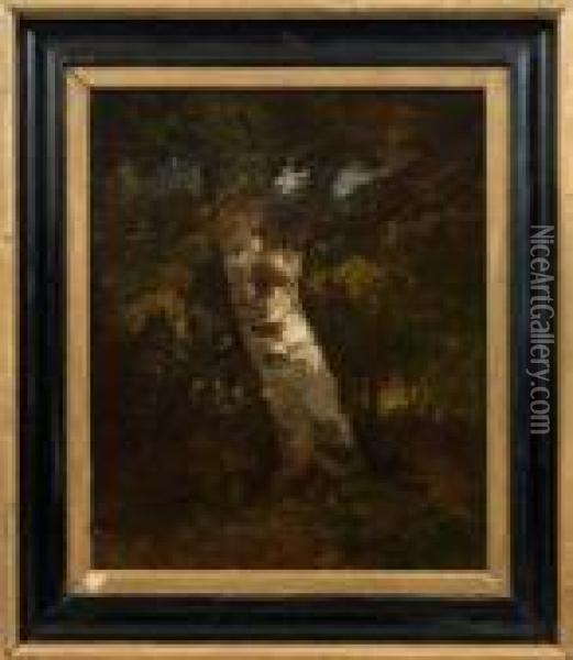 Alter Birkenstamm Oil Painting - Narcisse-Virgile D Az De La Pena