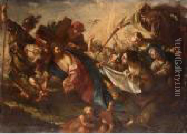 Christ And Saint Veronica On The Road To Calvary Oil Painting - Luca Giordano
