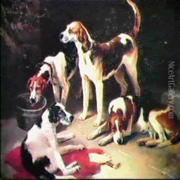 The Huntsman's Foxhounds Oil Painting - George William Horlor