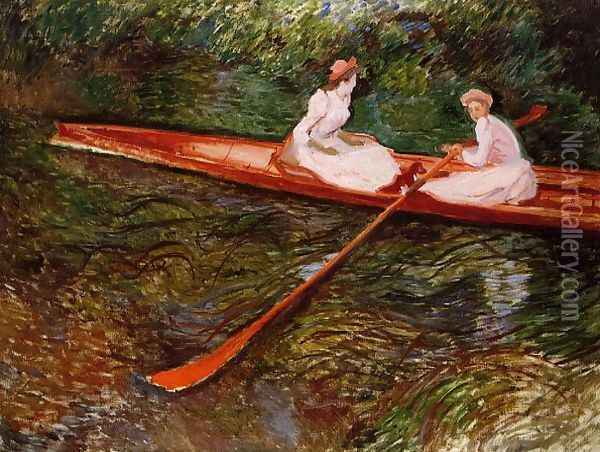 The Pink Skiff Oil Painting - Claude Oscar Monet