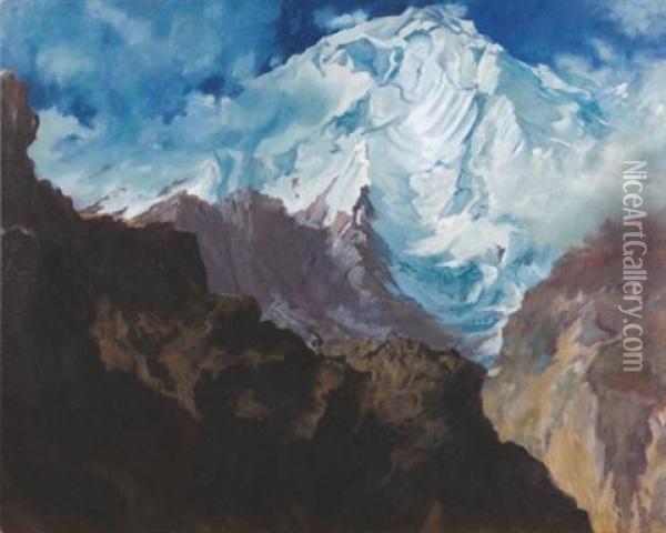 Mount Rakaposhi Oil Painting - Alexander Evgenievich Iacovleff