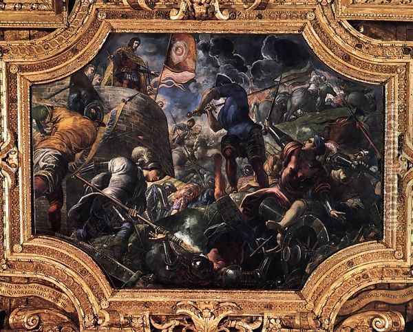 Defence of Brescia 2 Oil Painting - Jacopo Tintoretto (Robusti)