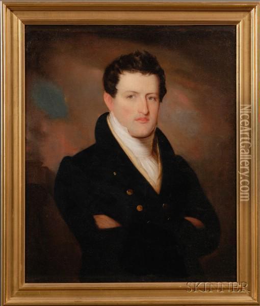 Portrait Of John Brevoort. Oil Painting - John Wesley Jarvis