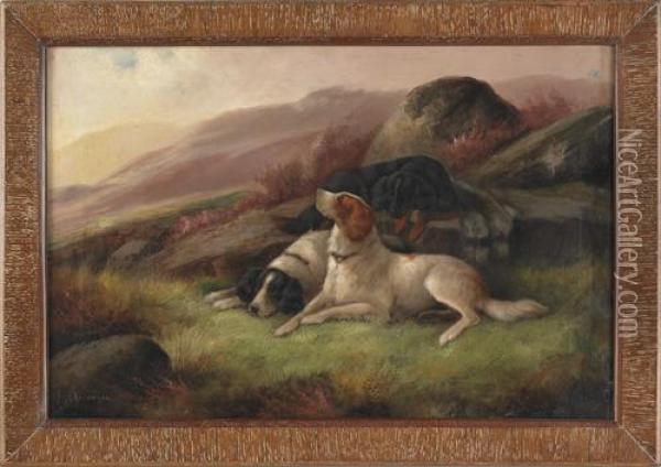 Of Three Hounds Oil Painting - Robert Cleminson