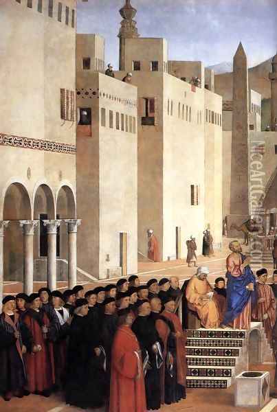 Sermon of St Mark in Alexandria (detail) Oil Painting - Giovanni Bellini