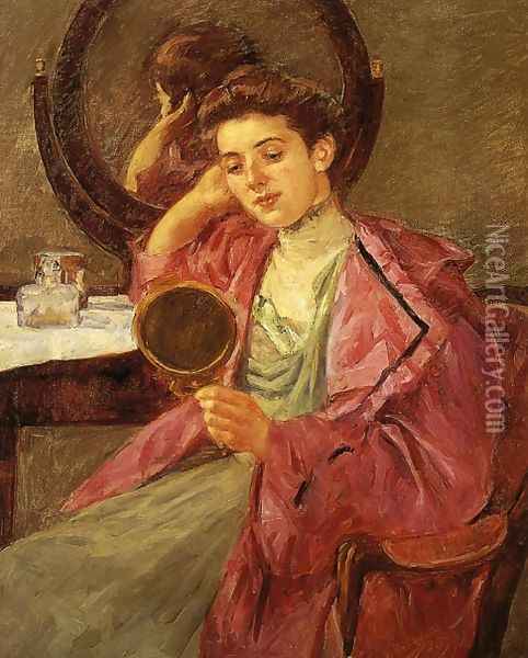 Antoinette At Her Dressing Table Oil Painting - Mary Cassatt