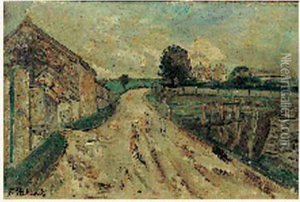 La Route, Circa 1925 Oil Painting - Tadeusz Makowski