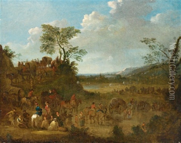 Reiter Auf Dem Marsch In Einer Landschaft Oil Painting - Jan Frans van Bredael the Elder