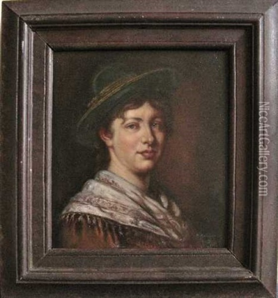 Portrait Eines Dirndls Oil Painting - Hans Brunner