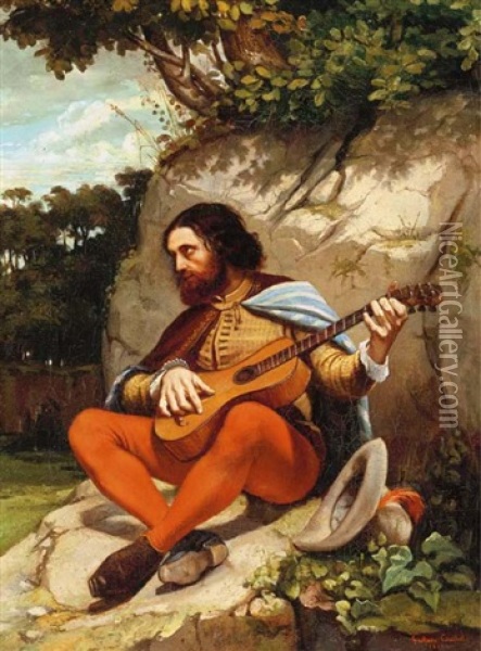 Guitarrero Oil Painting - Gustave Courbet